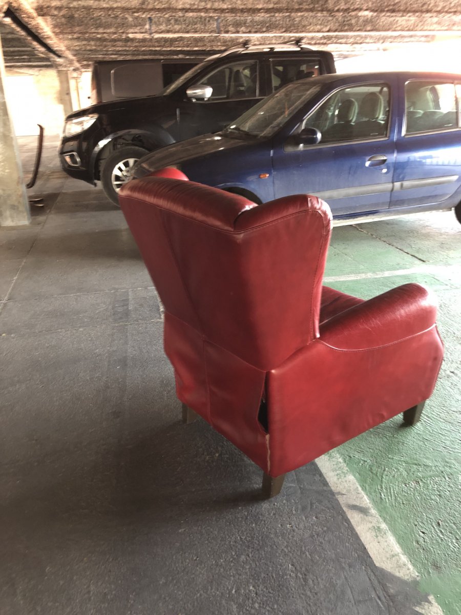 Fauteuil Italien à Système En Cuir Rouge, Natuzzi Années 1980-photo-3