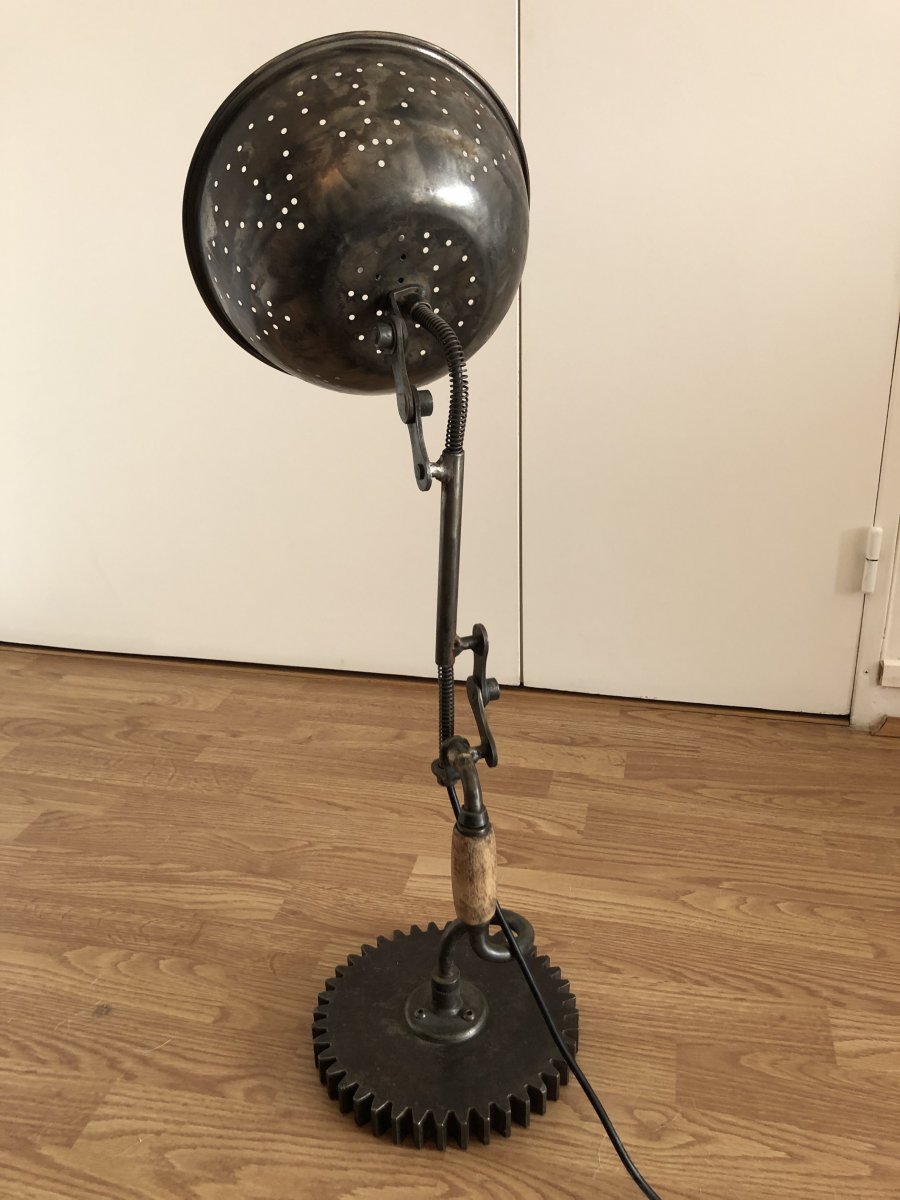 Industrial Table Lamp, Creation Of The Craft Artist Eric Sanchez, Unique Piece-photo-6