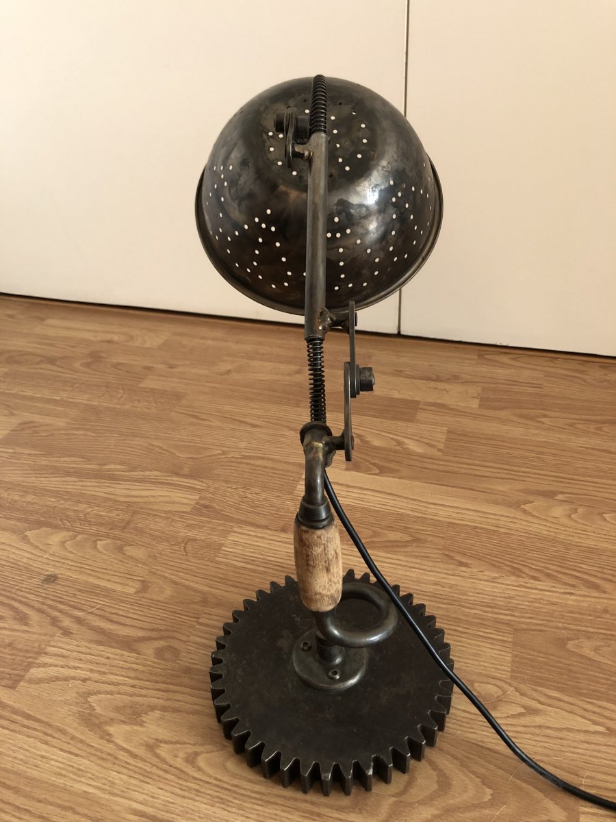 Industrial Table Lamp, Creation Of The Craft Artist Eric Sanchez, Unique Piece-photo-7