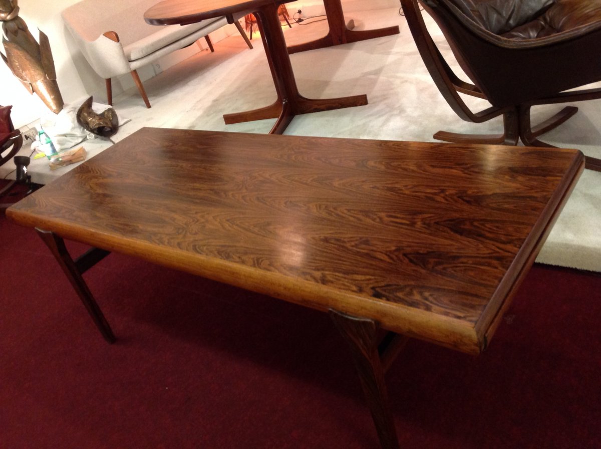 1960s Scandinavian Design Coffee Table By Johannes Andersen In Rosewood-photo-3