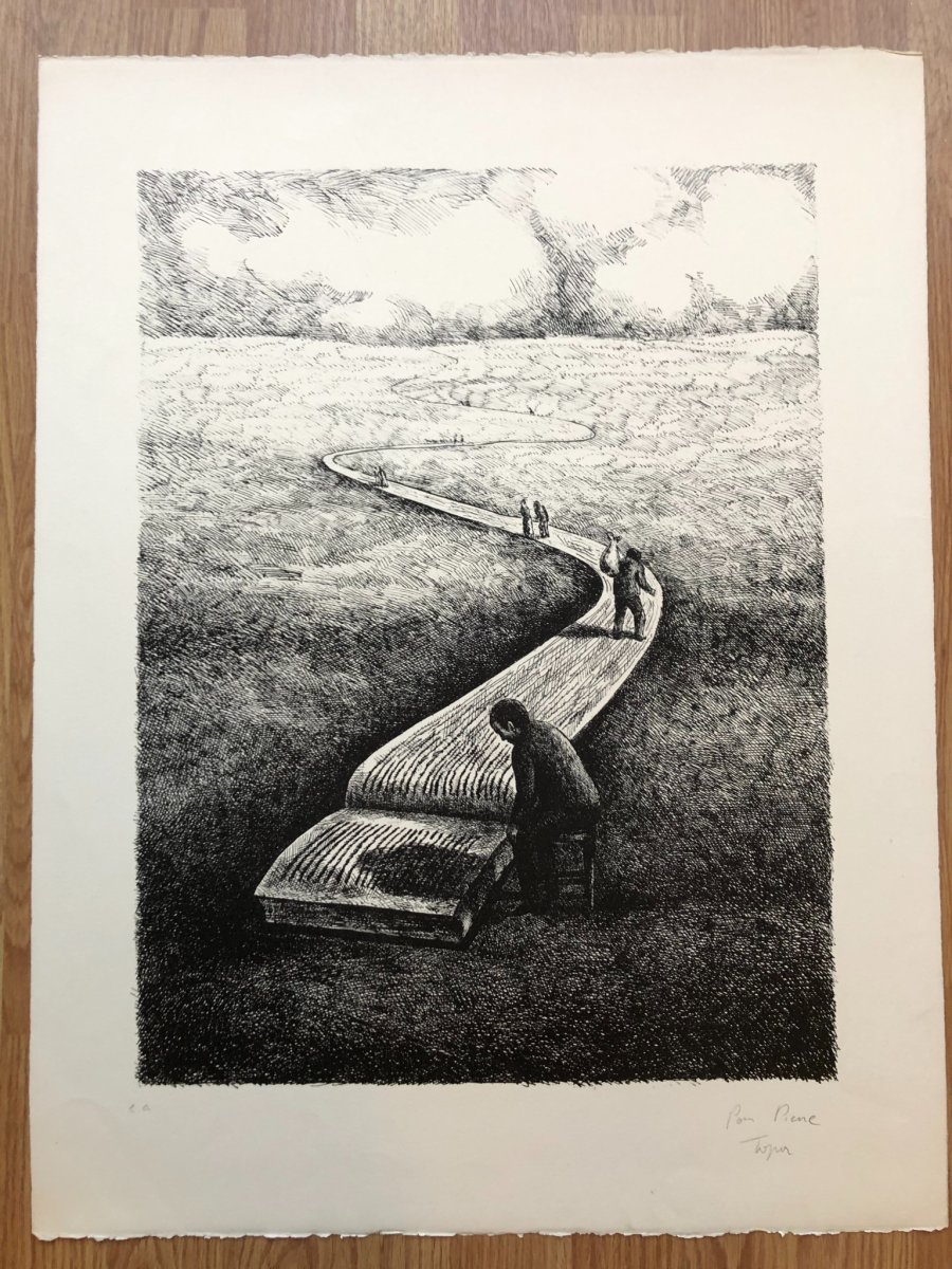 Lithographie Épreuve d'Artiste Signée, Dédicacée De Roland Topor Années 1970/80