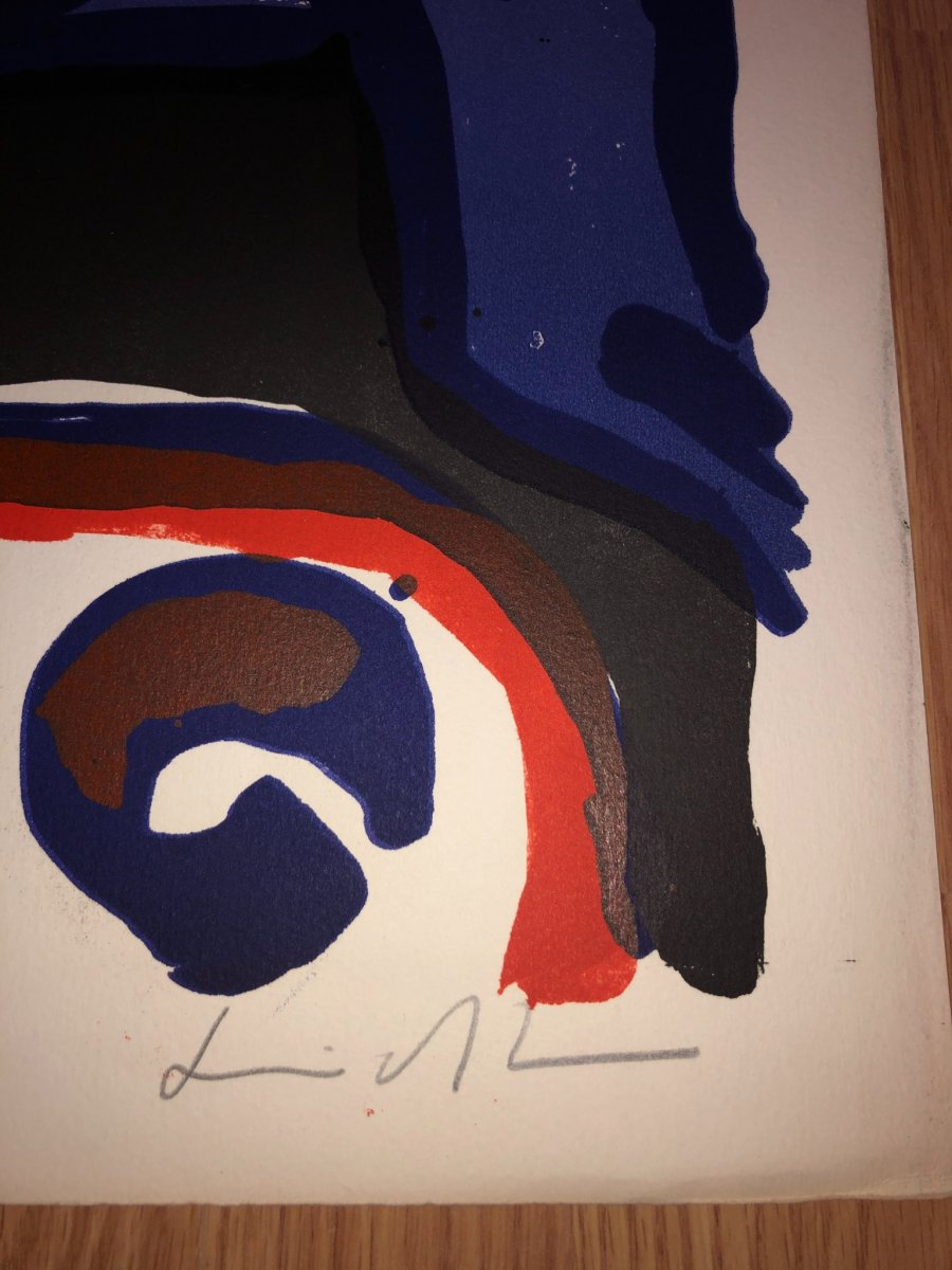 Lithograph Signed By Bengt LindstrÖm, Years 1960/70-photo-2