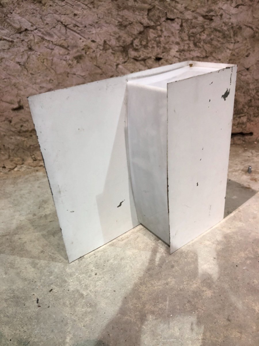 Series Of 10 1950/60 Wall Lights In White Lacquered Metal.-photo-6