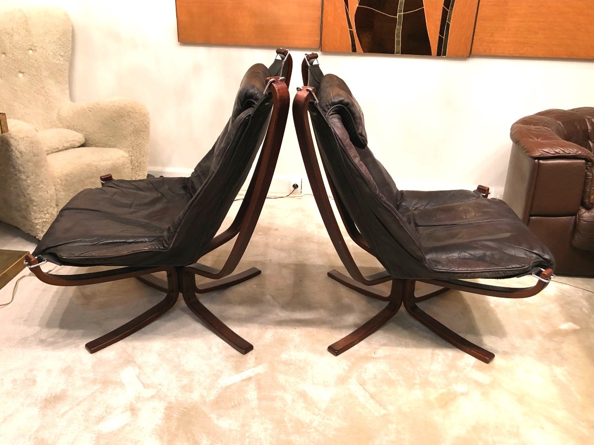 Pair Of Falcons Armchairs By Sigurd Ressel, Scandinavian Design 1980s-photo-1