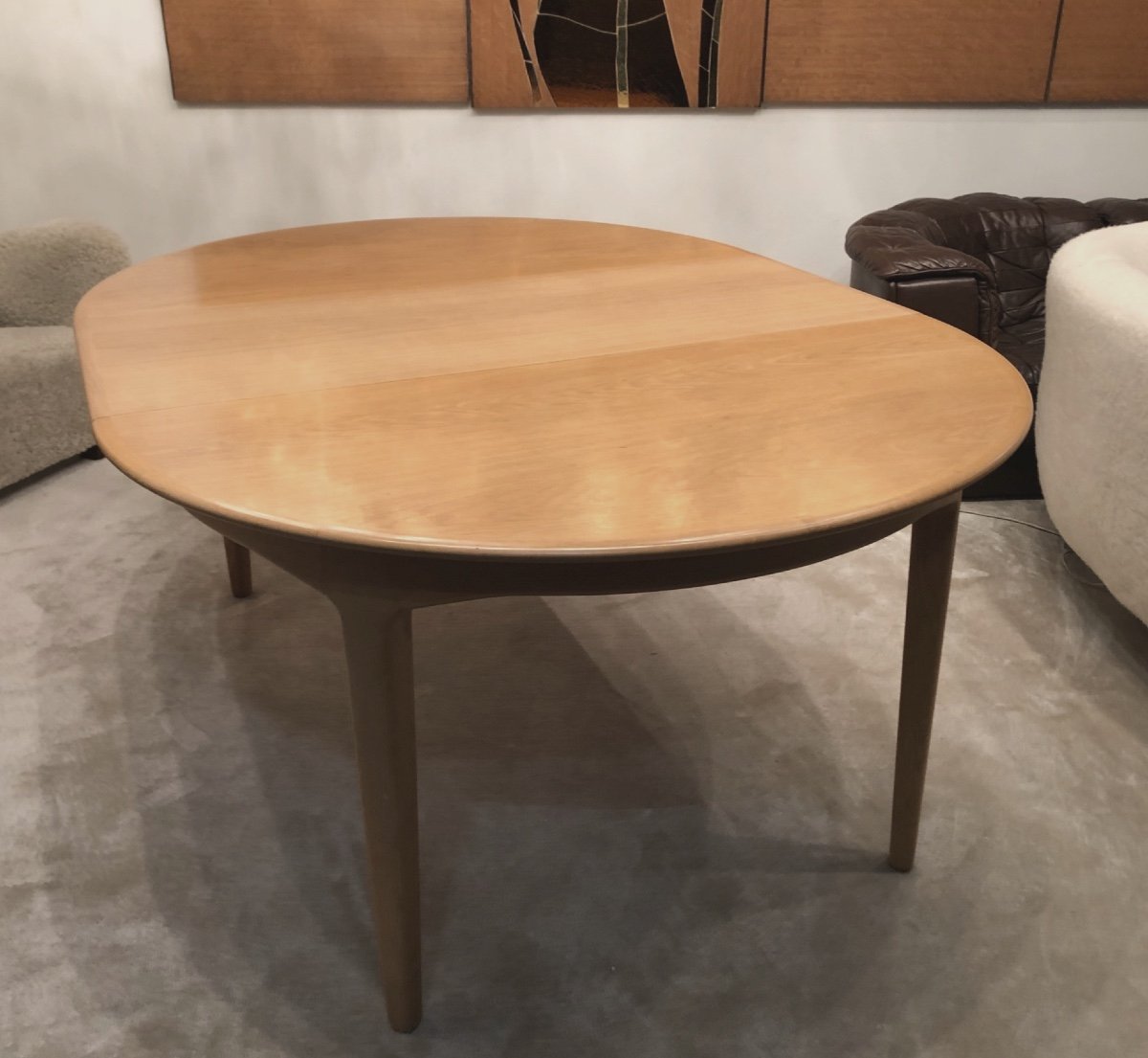 Table à Manger à Rallonges, Design Scandinave Années 1960 En Chêne -photo-3