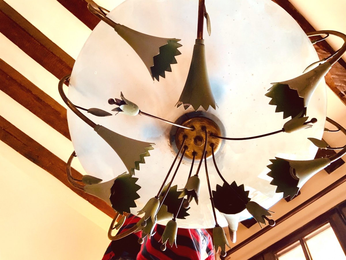 Lustre « feuilles » à Coupole -photo-2