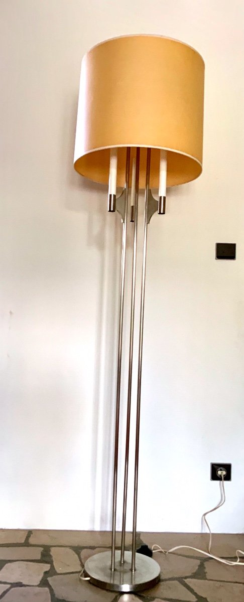 1970s Stainless Steel Floor Lamp-photo-3