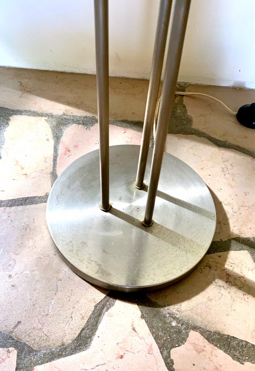 1970s Stainless Steel Floor Lamp-photo-2