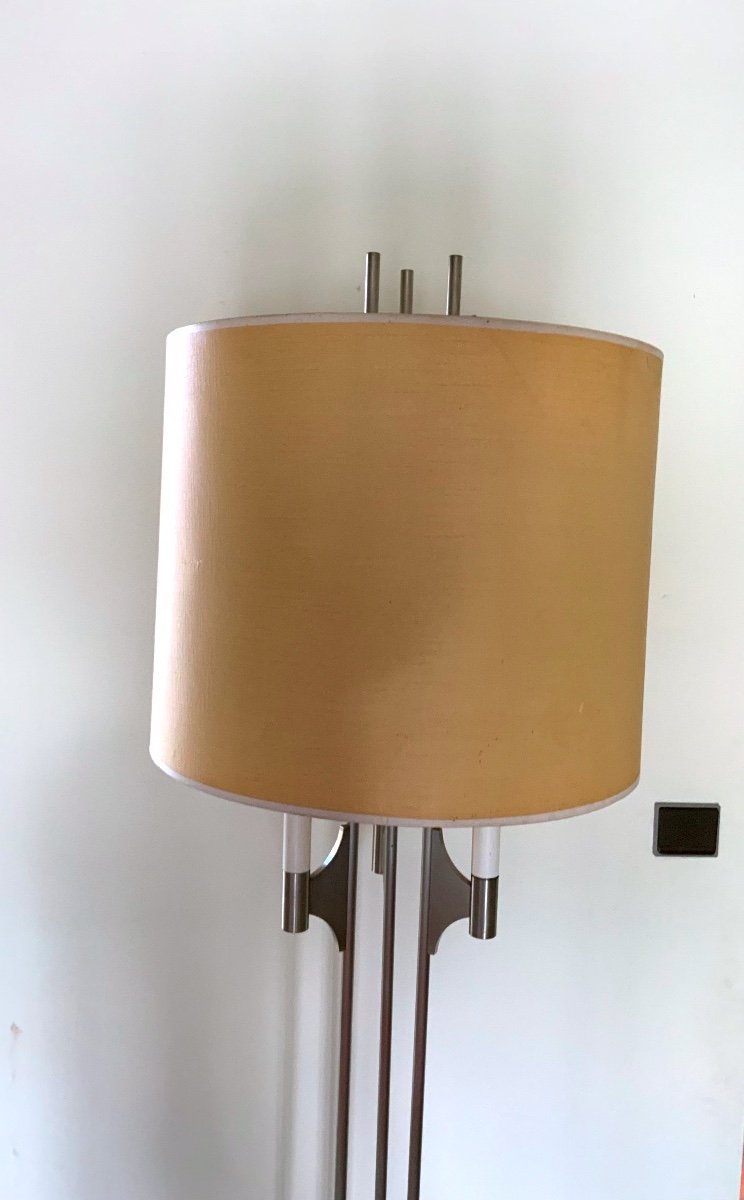 1970s Stainless Steel Floor Lamp-photo-4