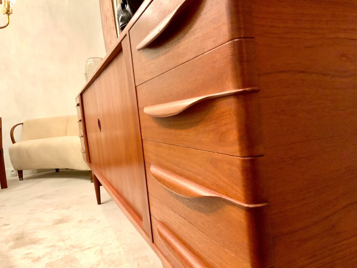 Enfilade Design Scandinave Années 1960 De Johannes Andersen En Teck-photo-3