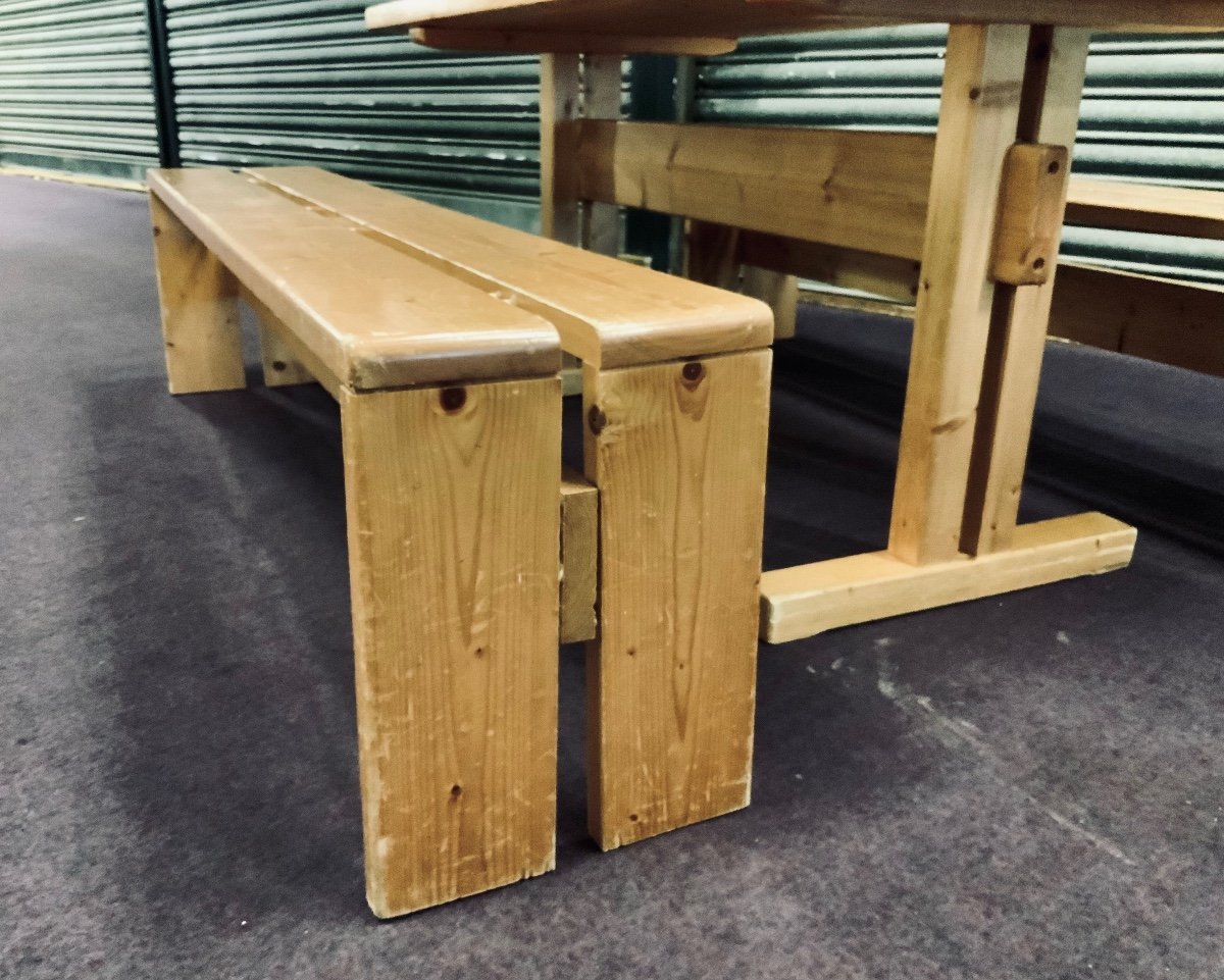 Pair Of Benches With Table By Charlotte Perriand Model -photo-4