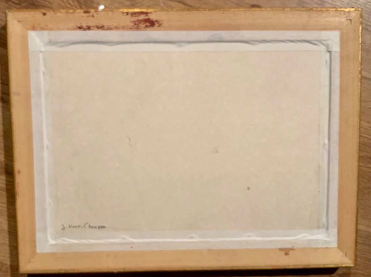 Paysage, Aquarelle Encadrée De Jean Henri Chouppe-photo-4