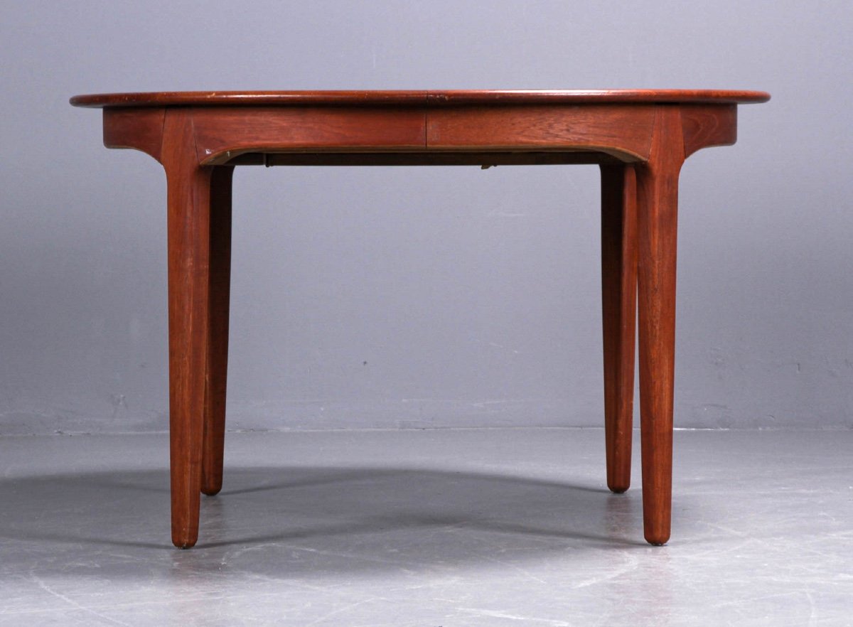 1960s Scandinavian Design Dining Table In Teak, With 3 Extensions In The Same Wood-photo-4