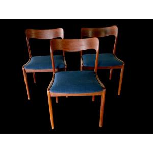 1960s Scandinavian Design Chairs In Solid Teak.