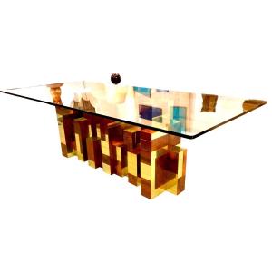 Table De Salle à Manger Ou Bureau De Paul Evans, états-unis Années 1970