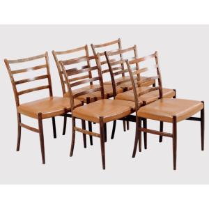 6 chaises design scandinave années 1960