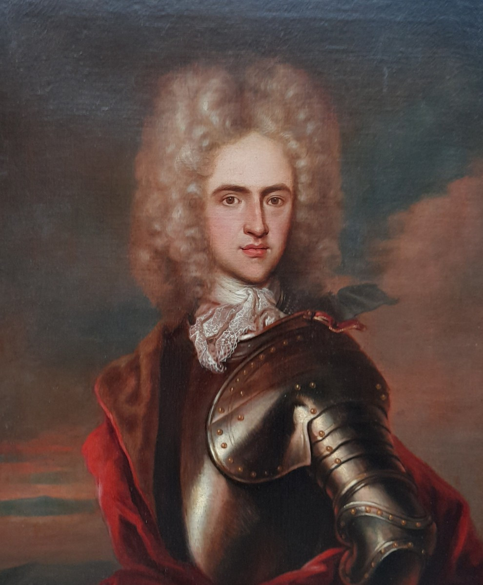 Portrait Of A Gentleman In Armor, 17th/18th Century-photo-2