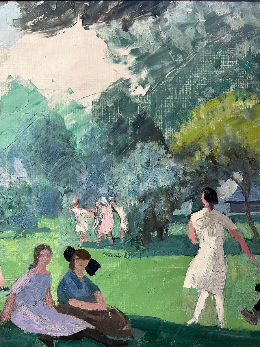 Oil On Canvas By Jules Flandrin-photo-3