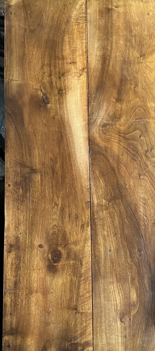 Commode Empire en noyer massif , colonnes détachées , bronzes-photo-3