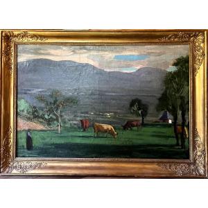 Jules Flandrin, Pasture In Front Of Jules Flandrin's Property In Corenc, Belledonne Range