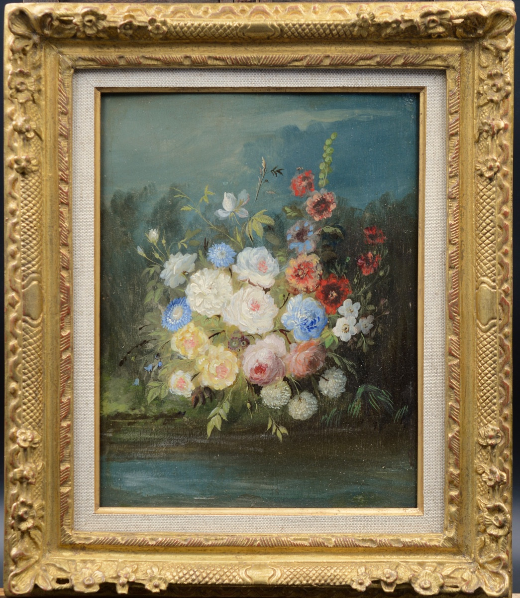 Pair Of Bouquets On Panels-photo-2