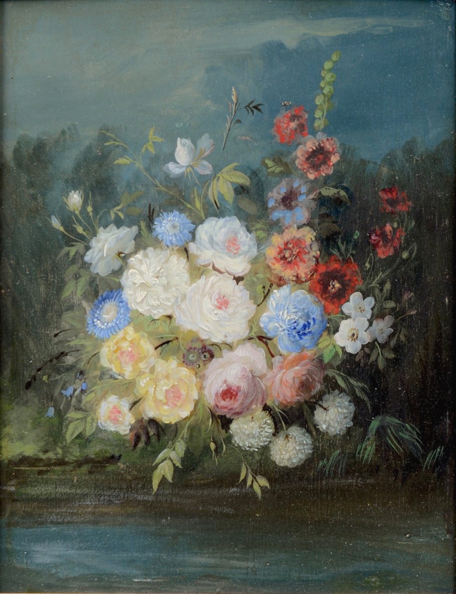 Pair Of Bouquets On Panels-photo-4