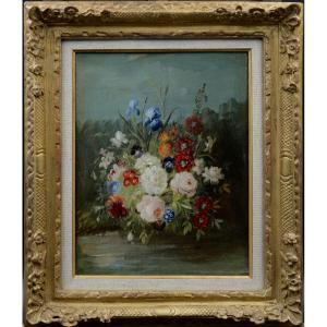 Pair Of Bouquets On Panels