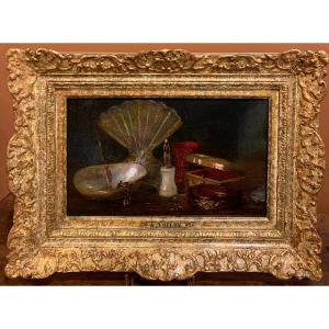 Still Life With Pearls And Fan. Antoine Vollon