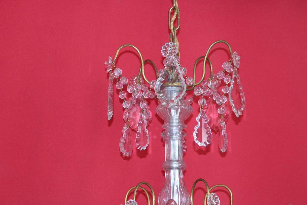 Chandelier Cage Bronze 5 Lights And With Crystal Louis XVI Style-photo-7