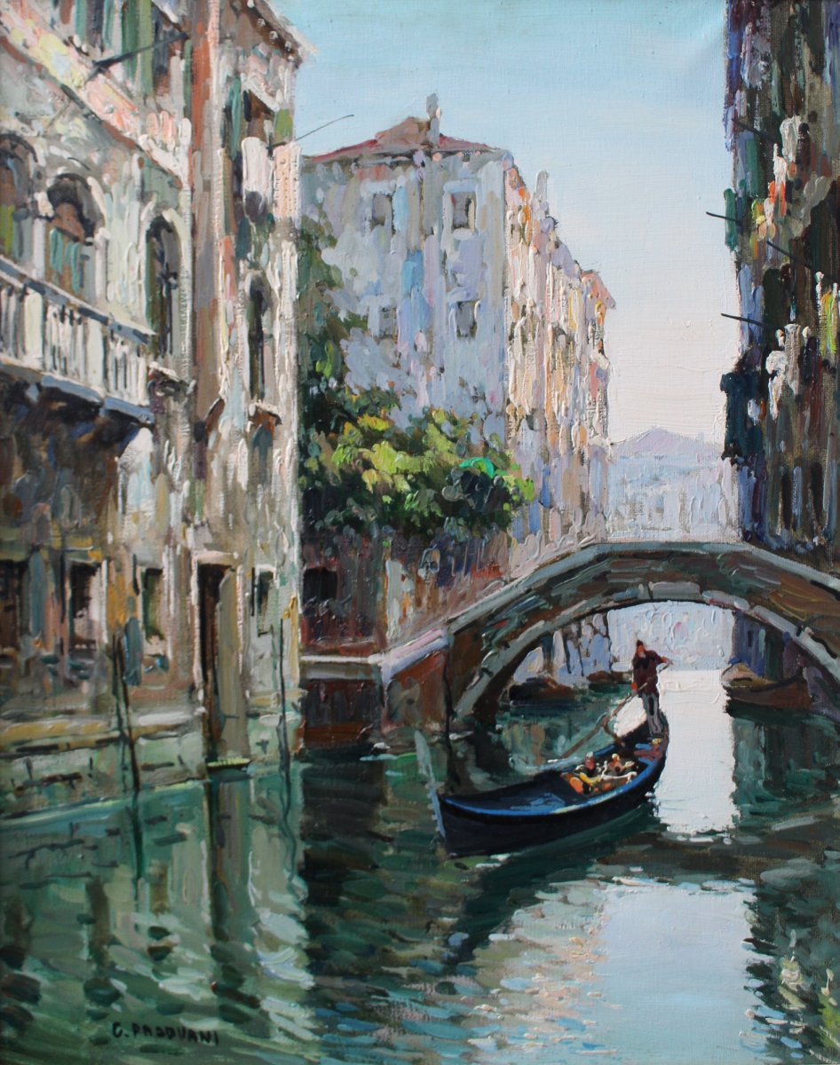 Canal à Venice Avec Gondolier - C. Padovani – Venezia Ca 1950-photo-1