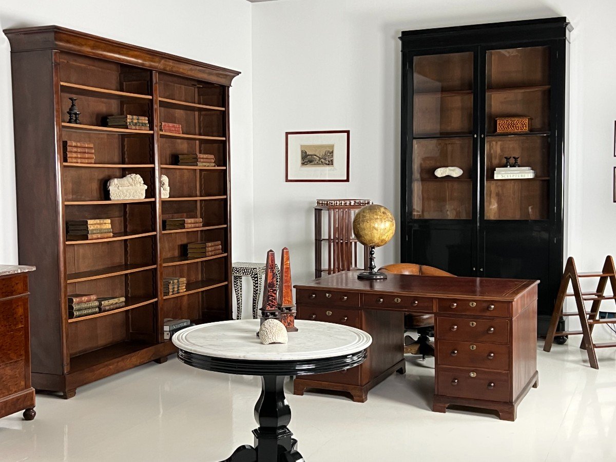 Black Lacquered Bookcase Mahogany 310cm-photo-2