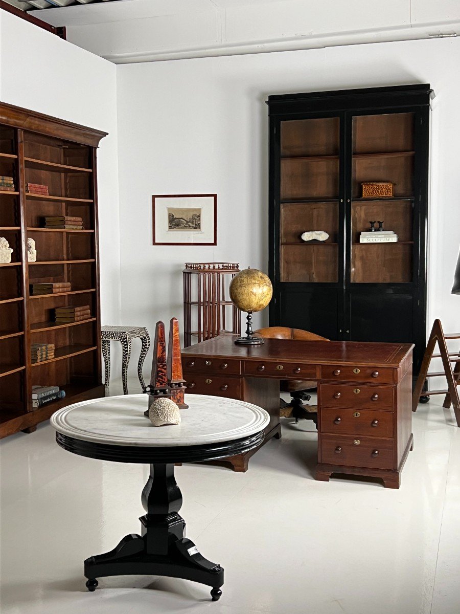 Black Lacquered Bookcase Mahogany 310cm-photo-3