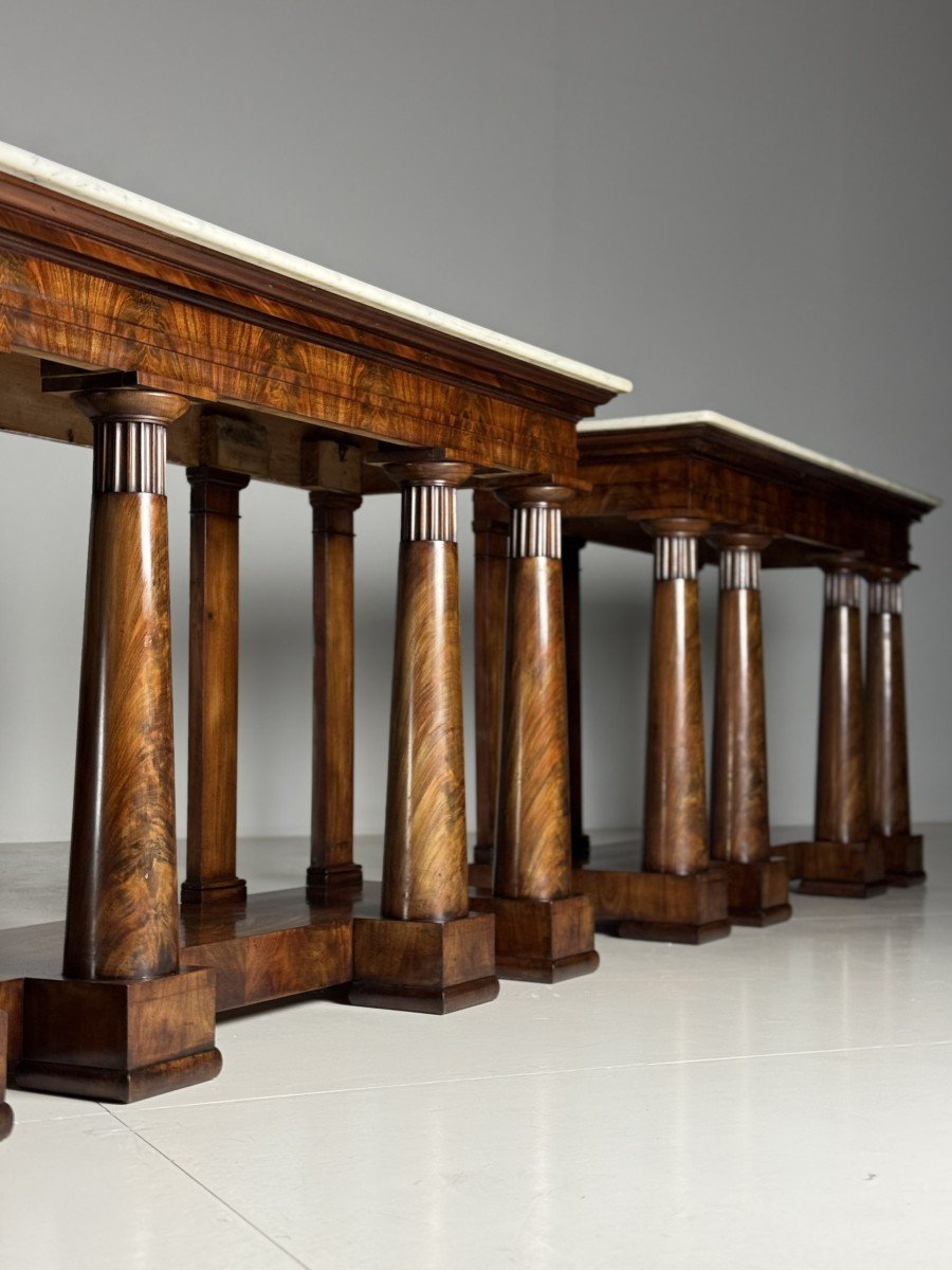 Paire De Consoles Empire Acajou-photo-4