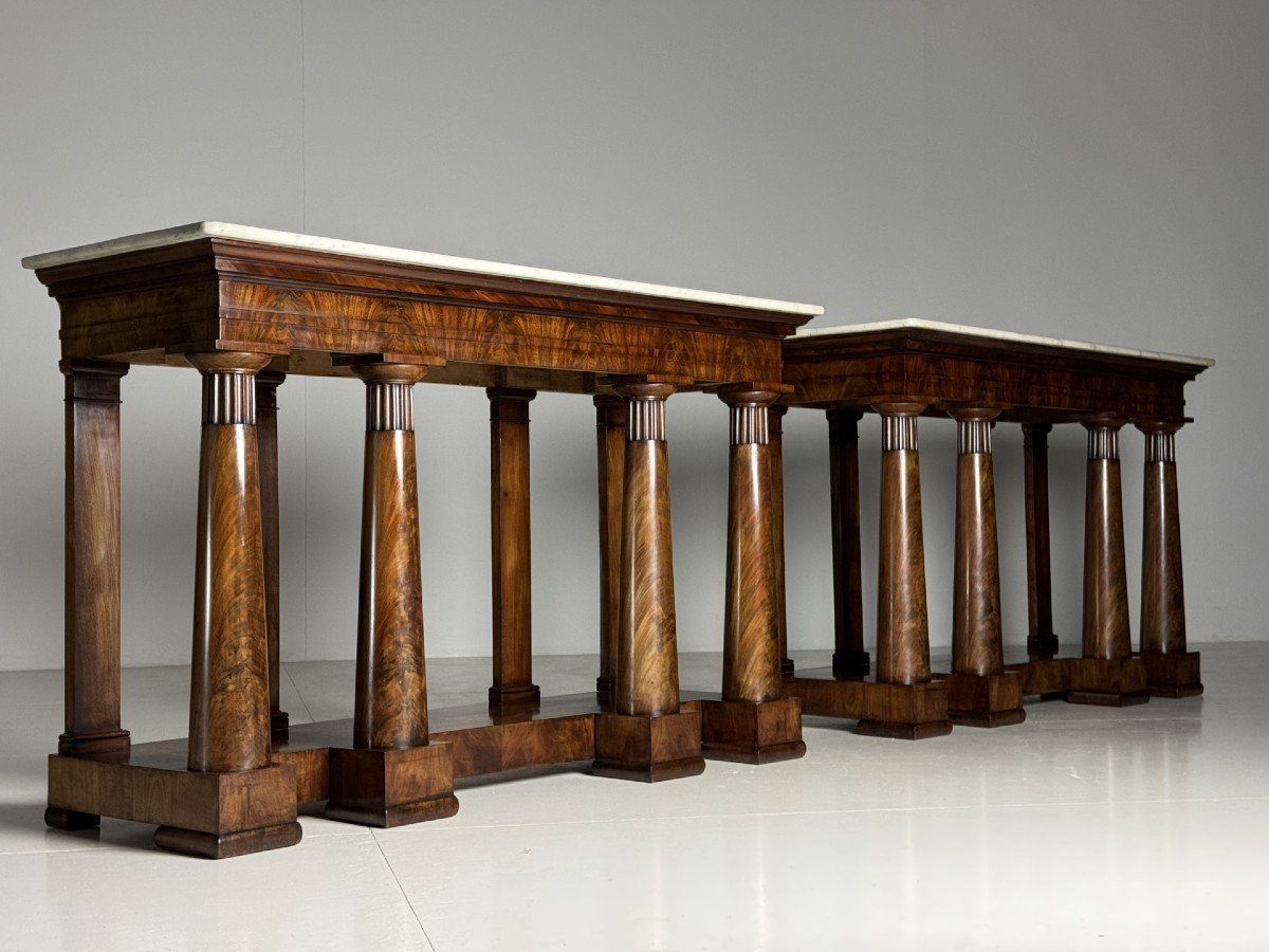 Paire De Consoles Empire Acajou