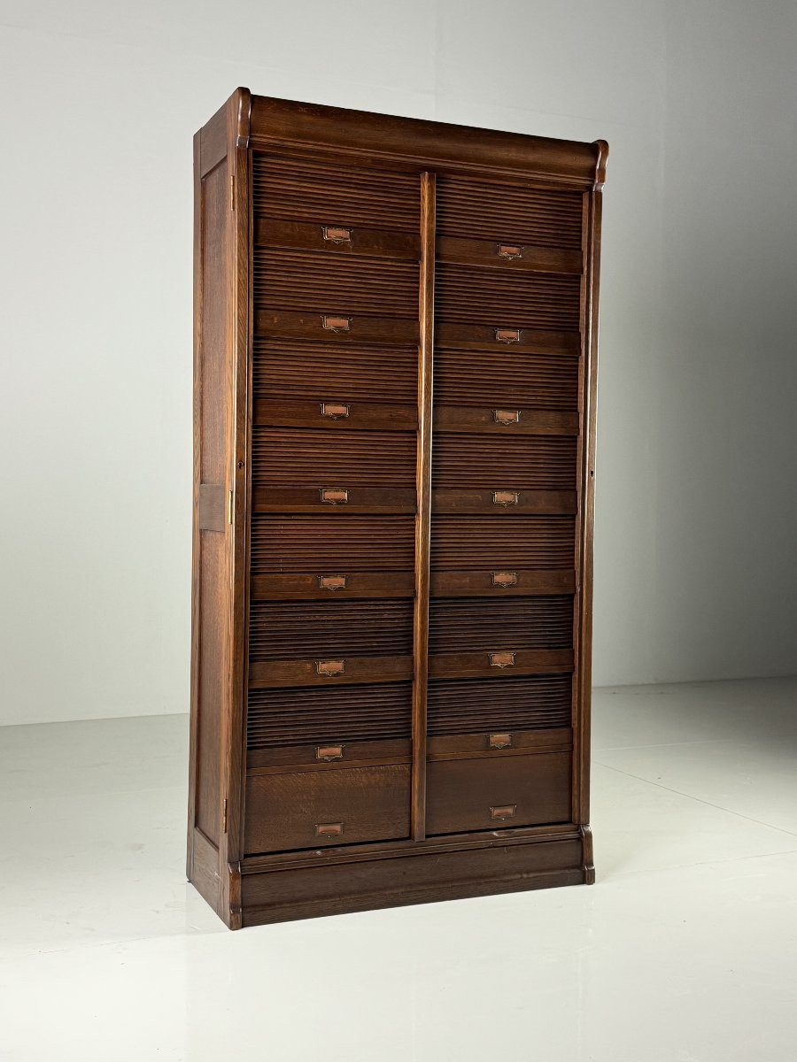 Armoire à Dossiers à Volets Roulants Chêne Bruxelles-photo-1