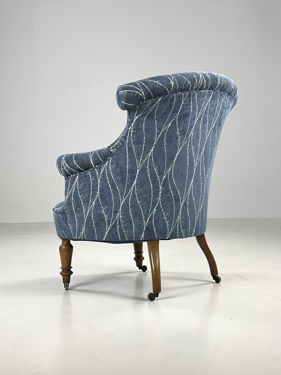 Fauteuils Français Bergères Bleu Antique-photo-3