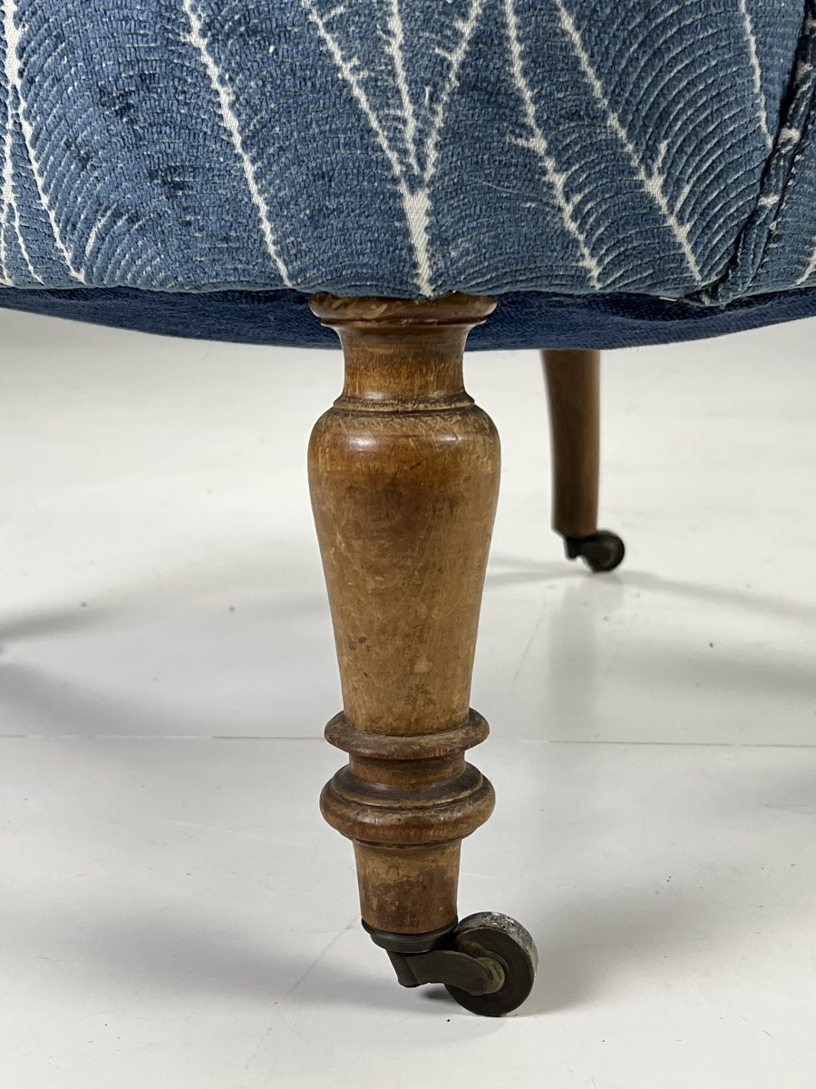 Fauteuils Français Bergères Bleu Antique-photo-3