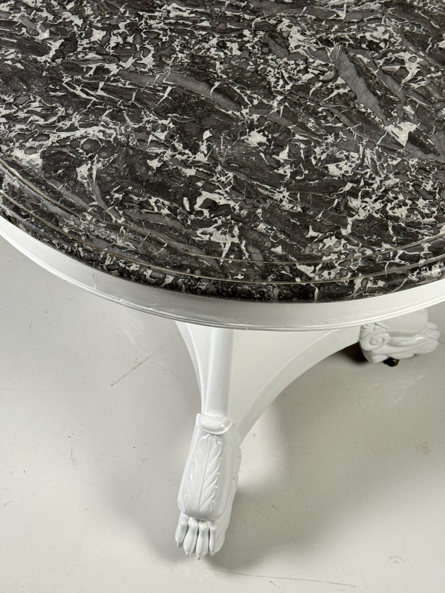 Table Empire Gueridon Blanc Antique-photo-1