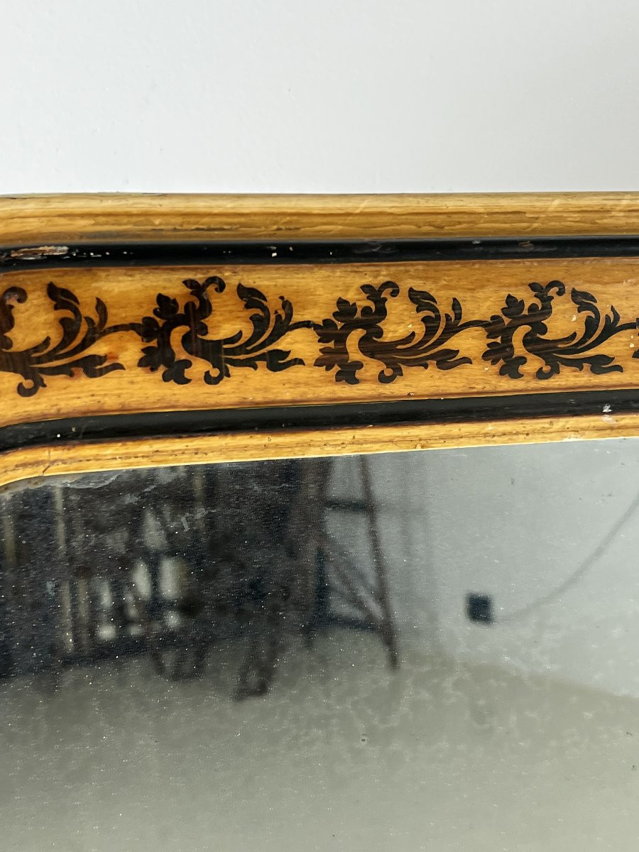 Antique French Floral Pattern Mirror-photo-3
