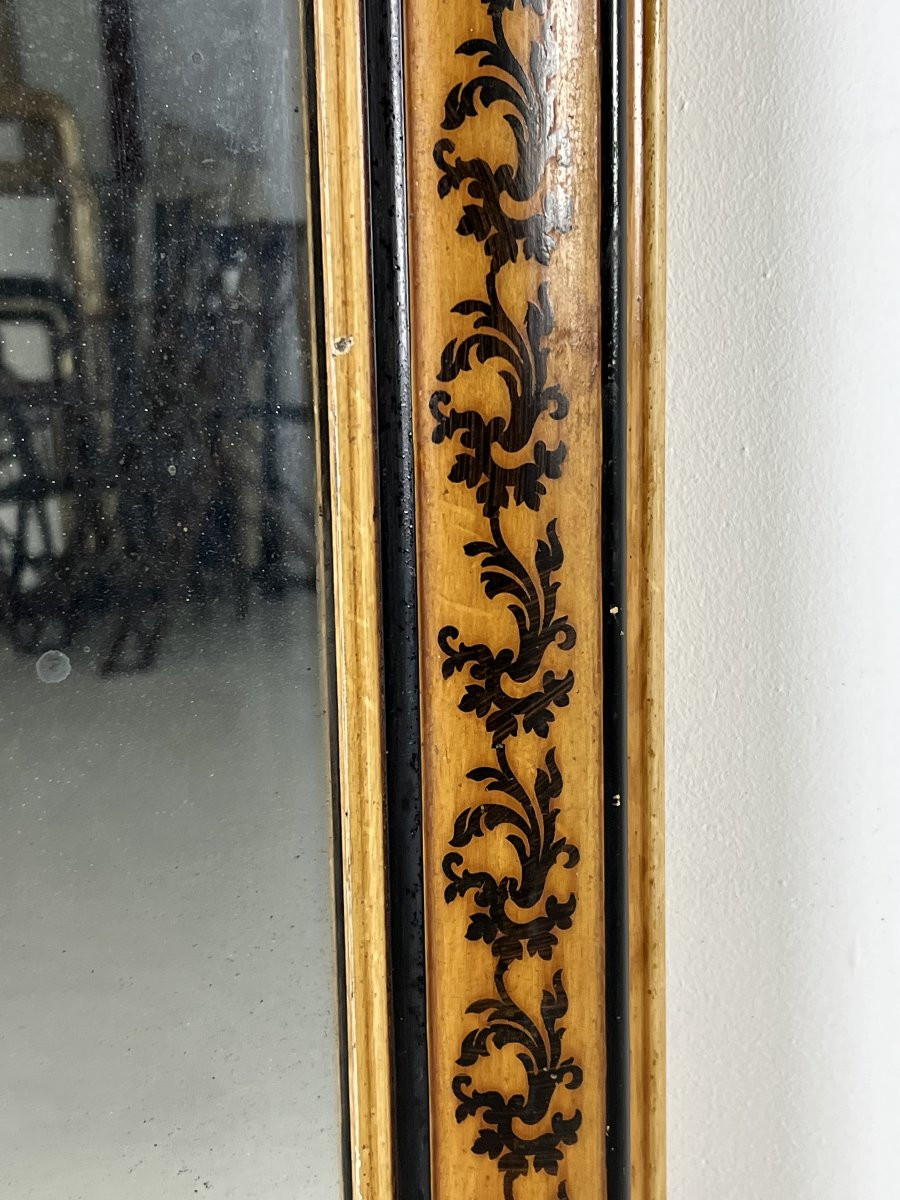 Antique French Floral Pattern Mirror-photo-3