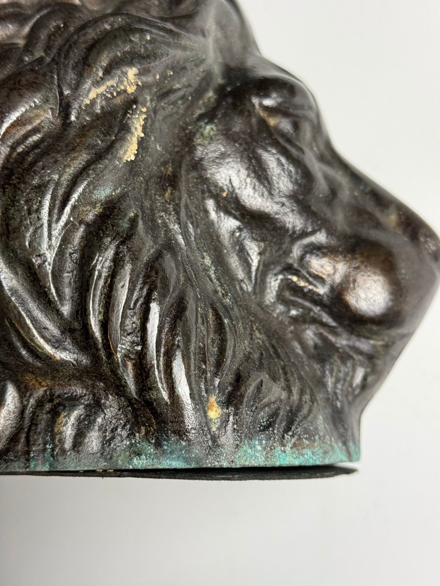 Set Of 2 Bronze Lion Bookends / Book Stoppers-photo-4