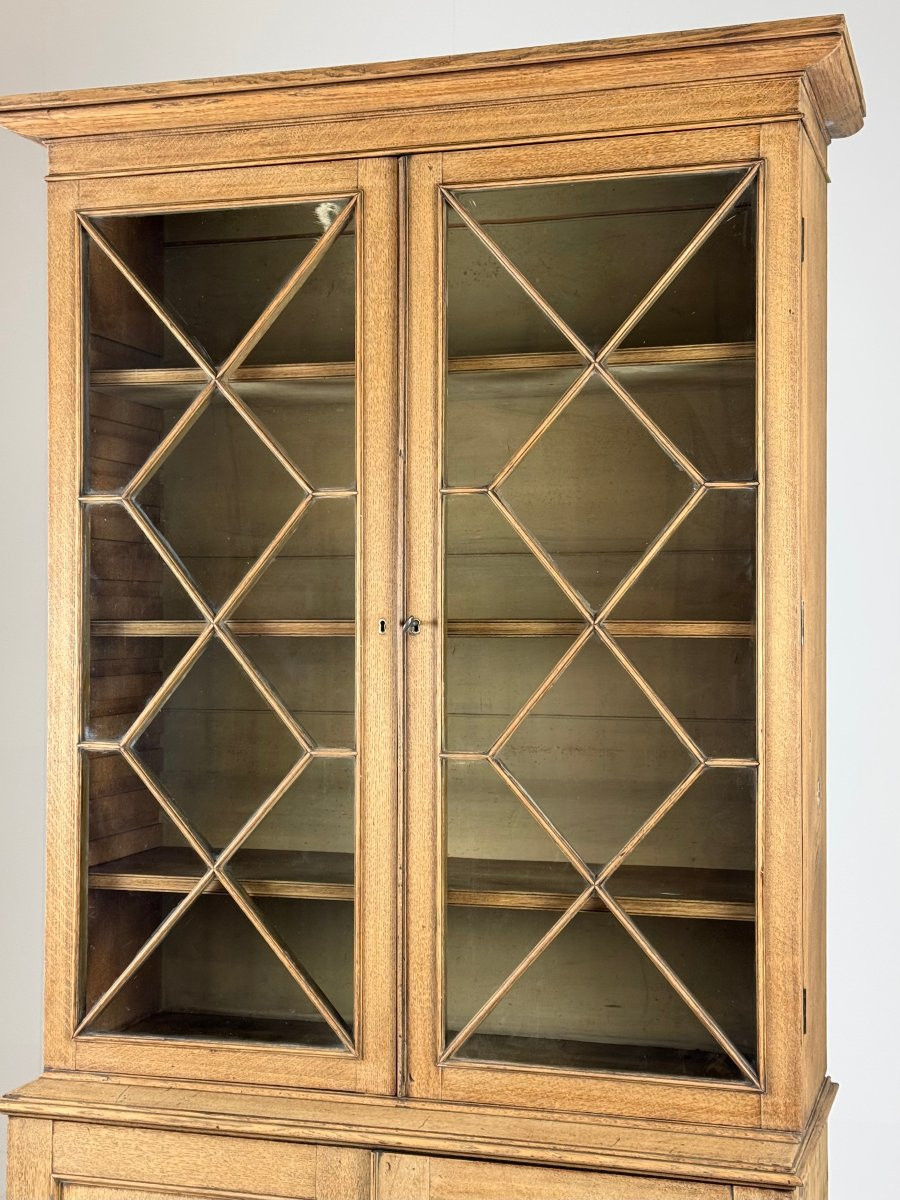 19th Century English Oak Display Cabinet-photo-4