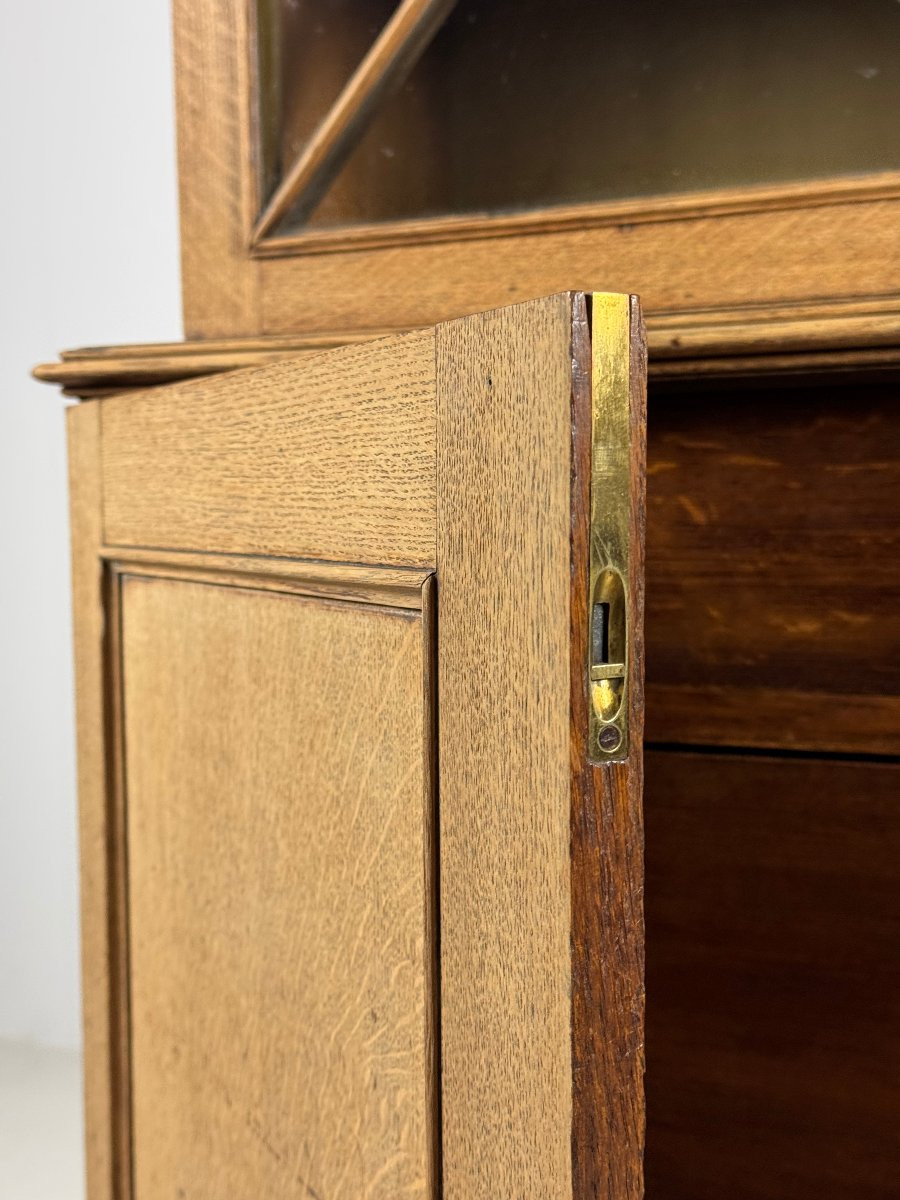 19th Century English Oak Display Cabinet-photo-4