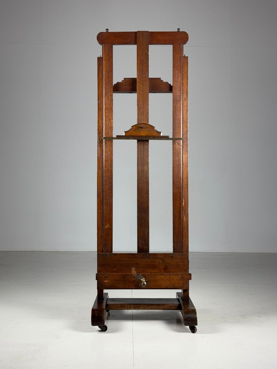 Antique 19th Century English Oak Painter's Easel-photo-7