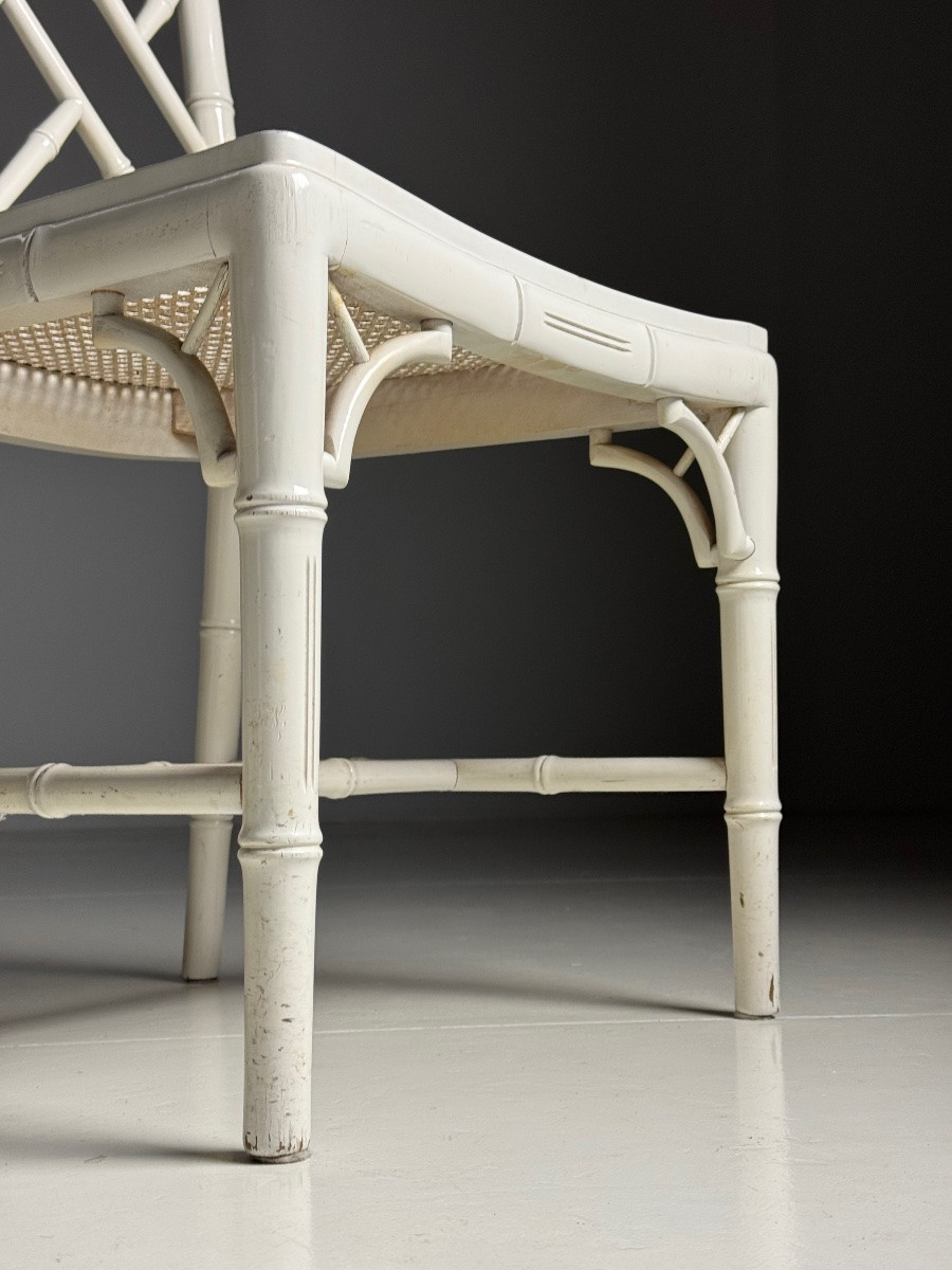 4x Chaise en faux bambou blanc-photo-8