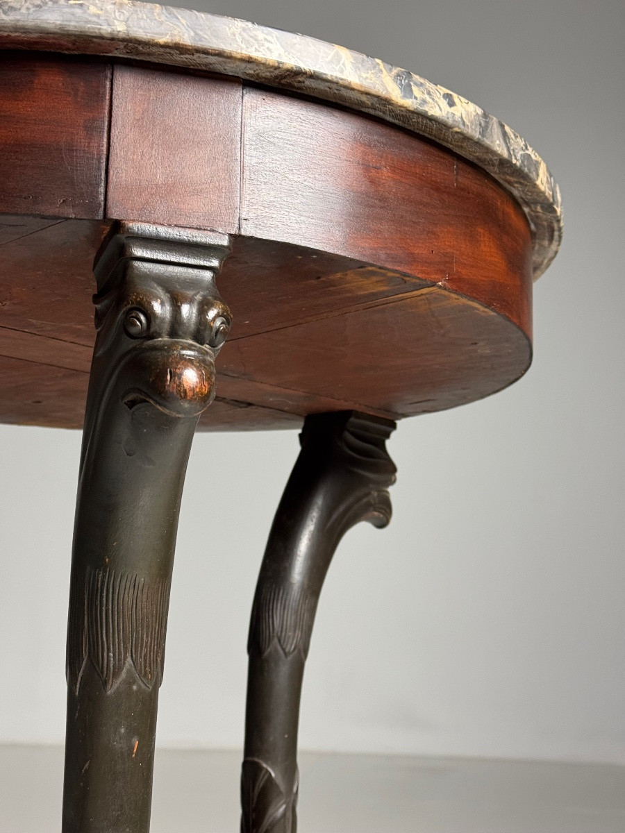 19th Century Mahogany Empire Pedestal Table-photo-3