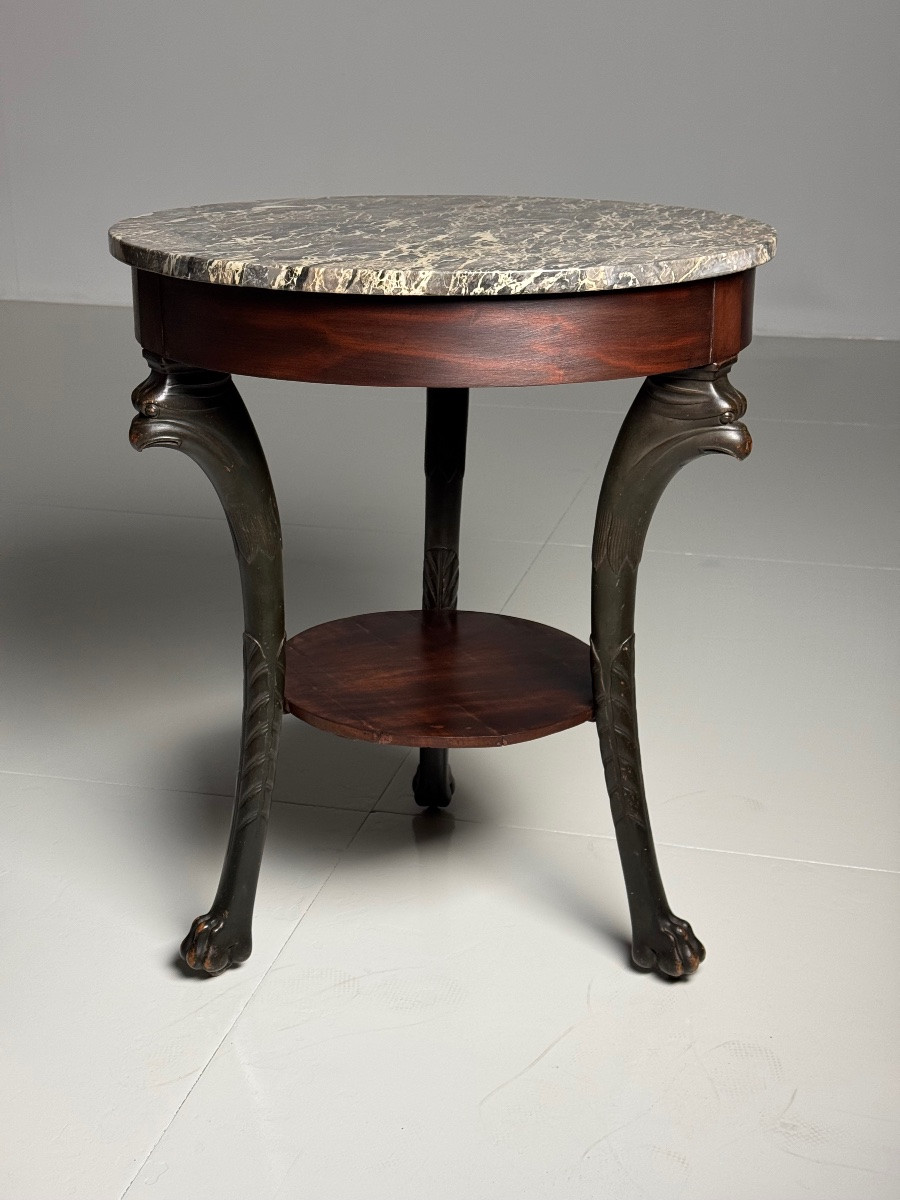 19th Century Mahogany Empire Pedestal Table-photo-5