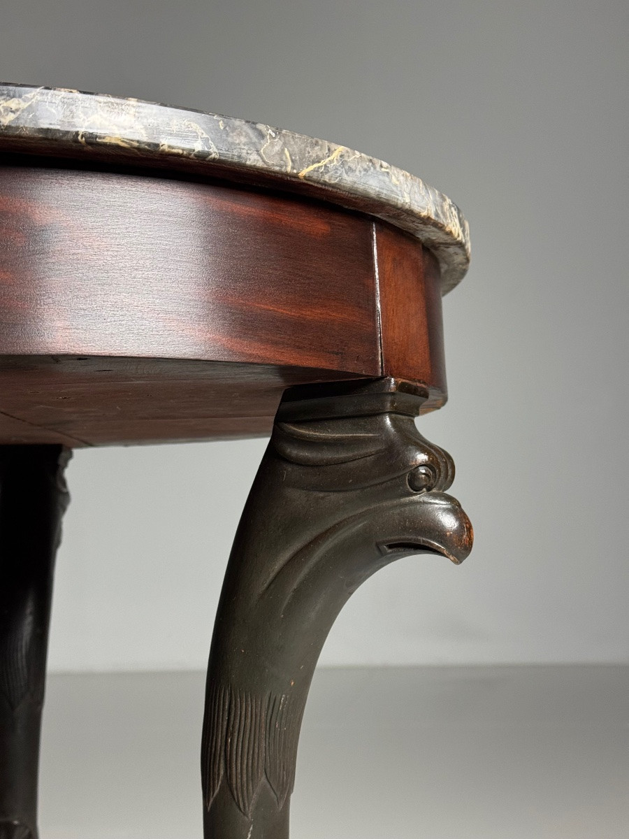 19th Century Mahogany Empire Pedestal Table-photo-6
