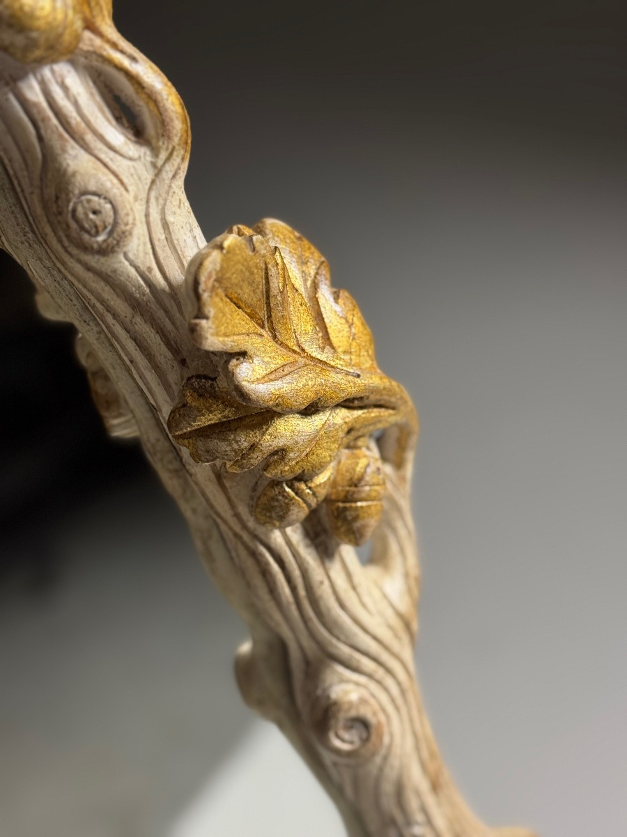French Carved White And Gold Mirror-photo-8