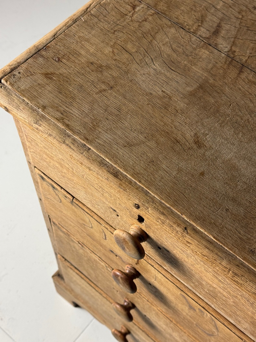 19th Century Washed Oak Chest Of Drawers-photo-3